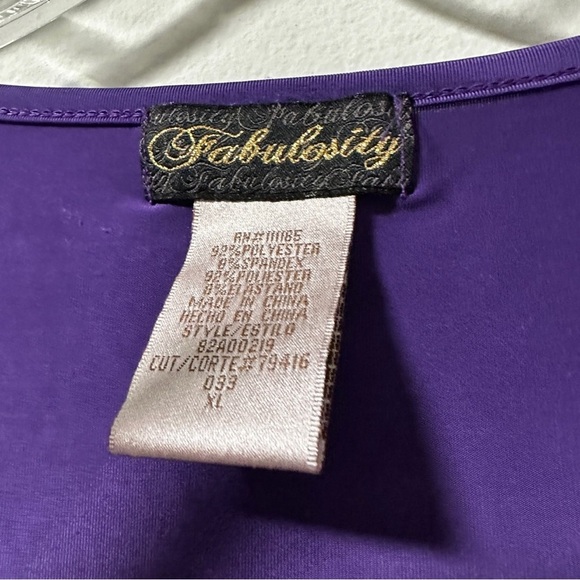 Y2K Fabulosity Purple Gem Embellished Short Sleeve Top Women’s Size XL NWT - Picture 11 of 11